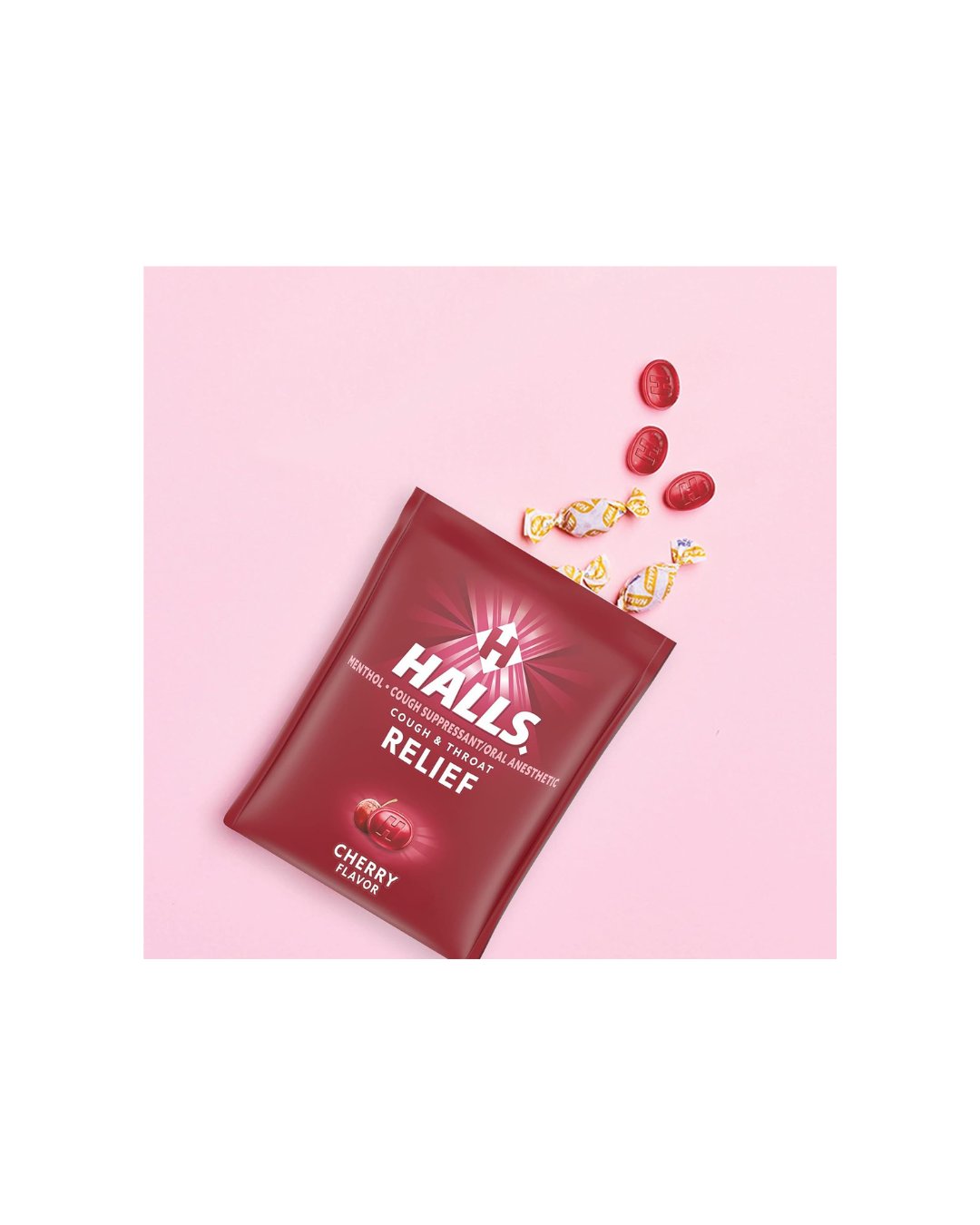 HALLS Relief Cherry Cough Drops, Economy Pack, 80 Drops