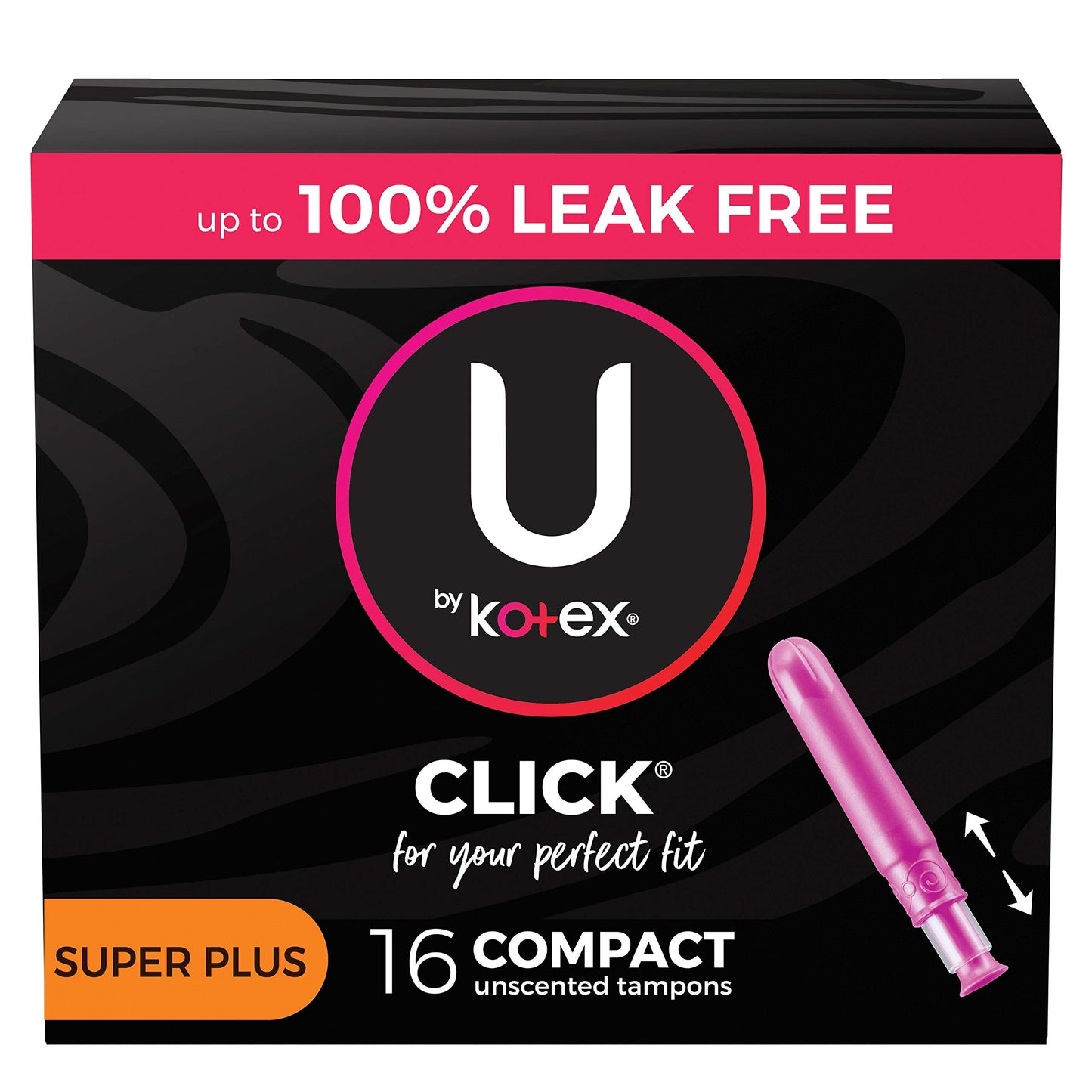 U by Kotex Click Compact Tampons Super Plus Absorbency Unscented 16 Count