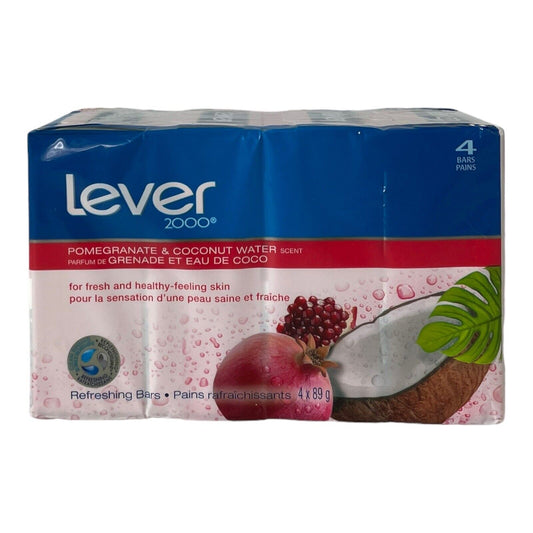 LEVER BAR SOAP 4 PACK POMEGRANATE & COCONUT WATER