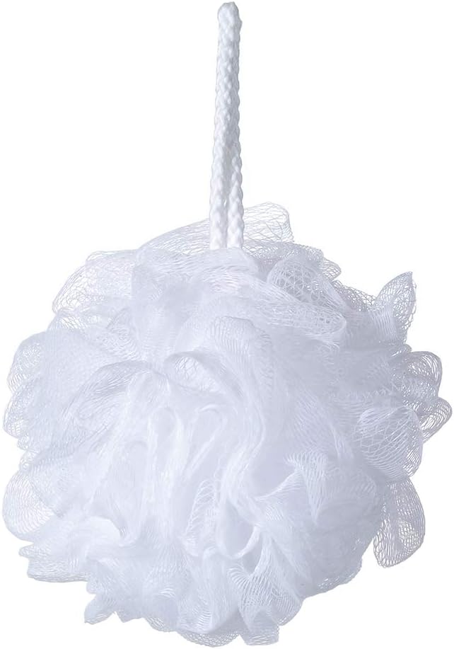 Loofah Shower Pouf White Mesh Shower