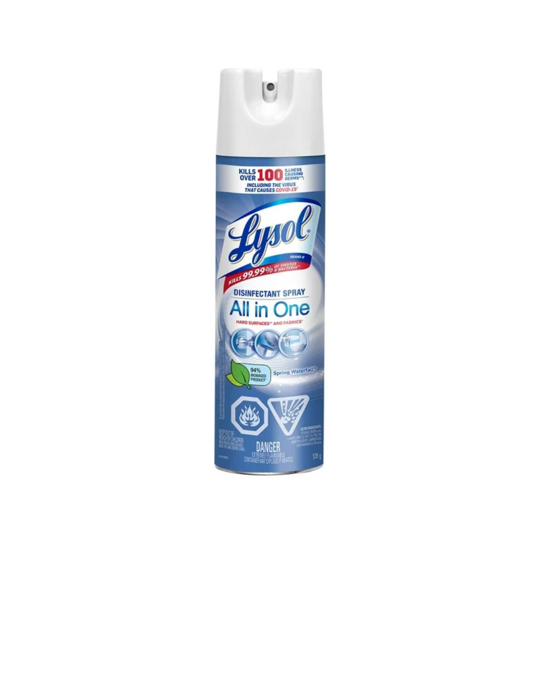 Lysol Disinfectant Spray, All in One, Crisp Linen, Disinfect and Eliminate Odours on Hard Surfaces and Fabrics, Kills 99.99% of Viruses & Bacteria, 539g