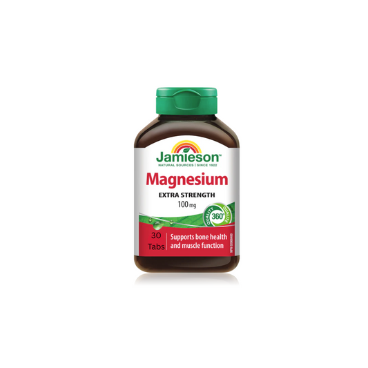 Jamieson Magnesium 100mg Extra Strength 30 Tablets
