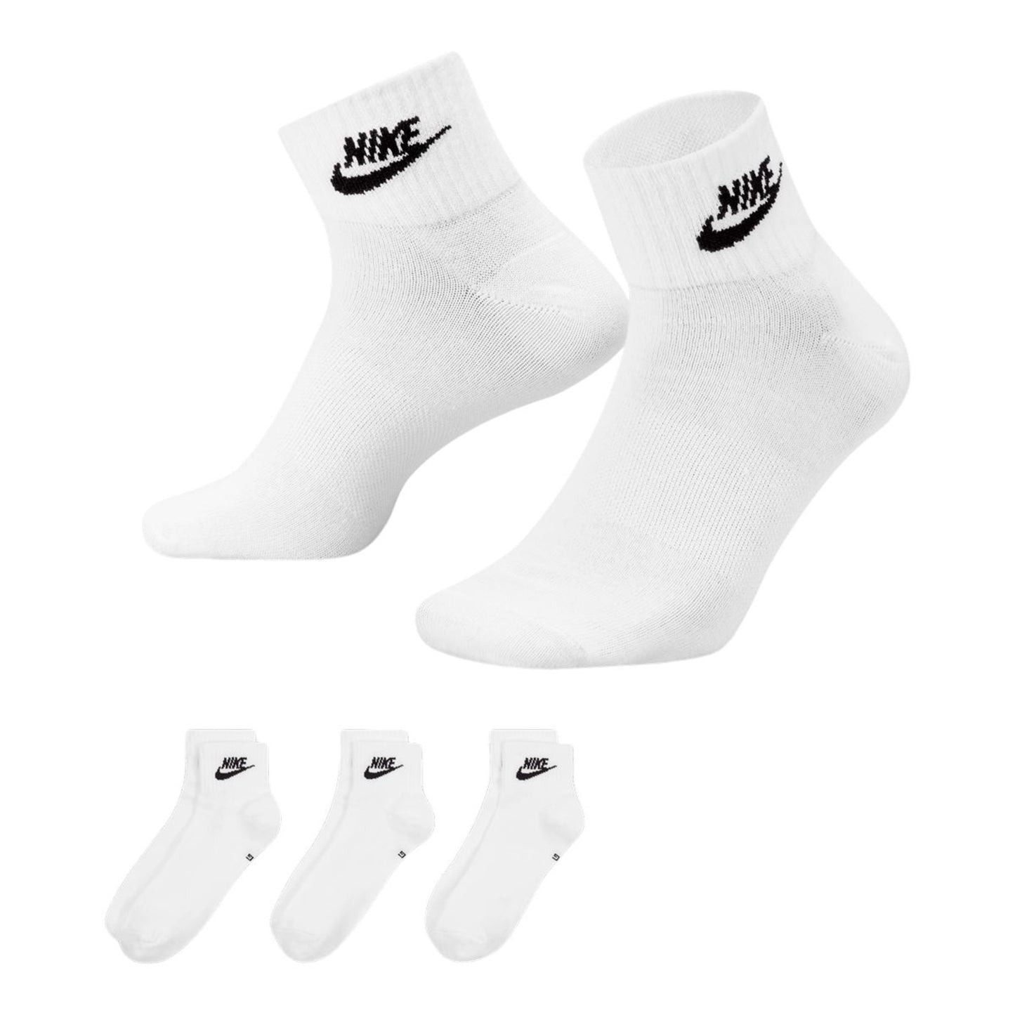 NIKE EVERYDAY ESSENTIAL DRI FIT MOVE TO ZERO WHITE ANKLE SOCKS MEDIUM