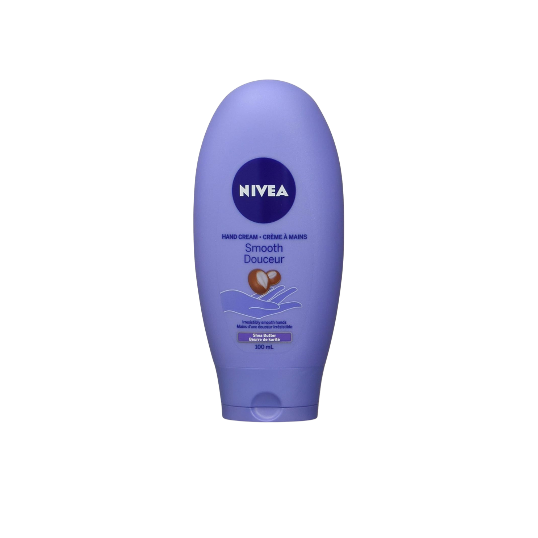 NIVEA Smooth Care Hand Cream with Shea Butter, (100mL), Hand Cream for All Skin Types, Caring and Moisturizing Cream with Shea Butter Added to the Original NIVEA Lotion