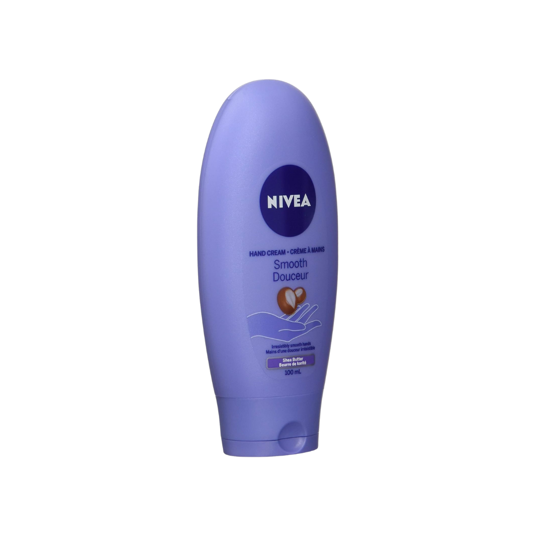 NIVEA Smooth Care Hand Cream with Shea Butter, (100mL), Hand Cream for All Skin Types, Caring and Moisturizing Cream with Shea Butter Added to the Original NIVEA Lotion