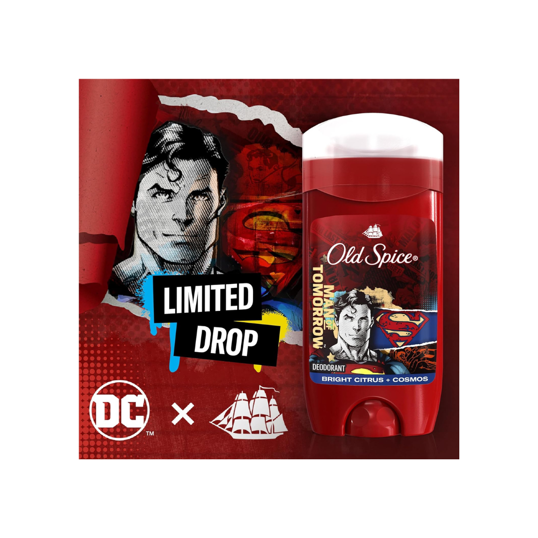 Old Spice Aluminum Free Deodorant for Men, 24/7 Freshness, Long Lasting Protection, Smell Like a Hero, Superman, Bright Citrus and Cosmos Scent, 85g