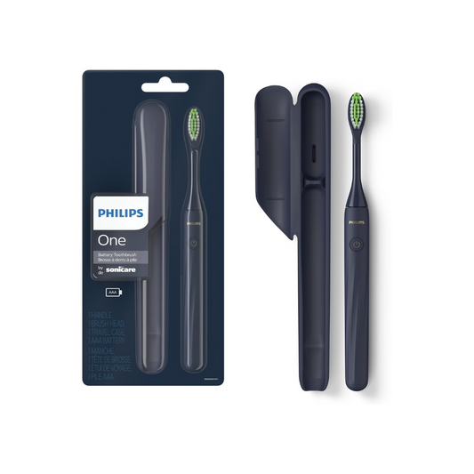 PHILIPS One By Sonicare Battery Toothbrush, Midnight, Hy1100/04, 1 Count
