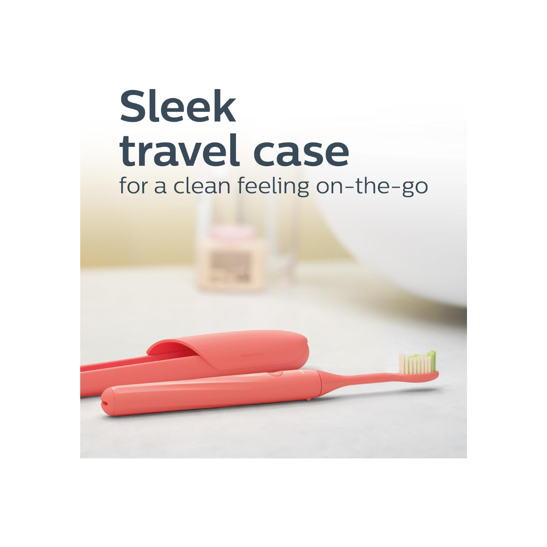 PHILIPS One By Sonicare Battery Toothbrush, Miami Coral, Hy1100/01, 1 Count