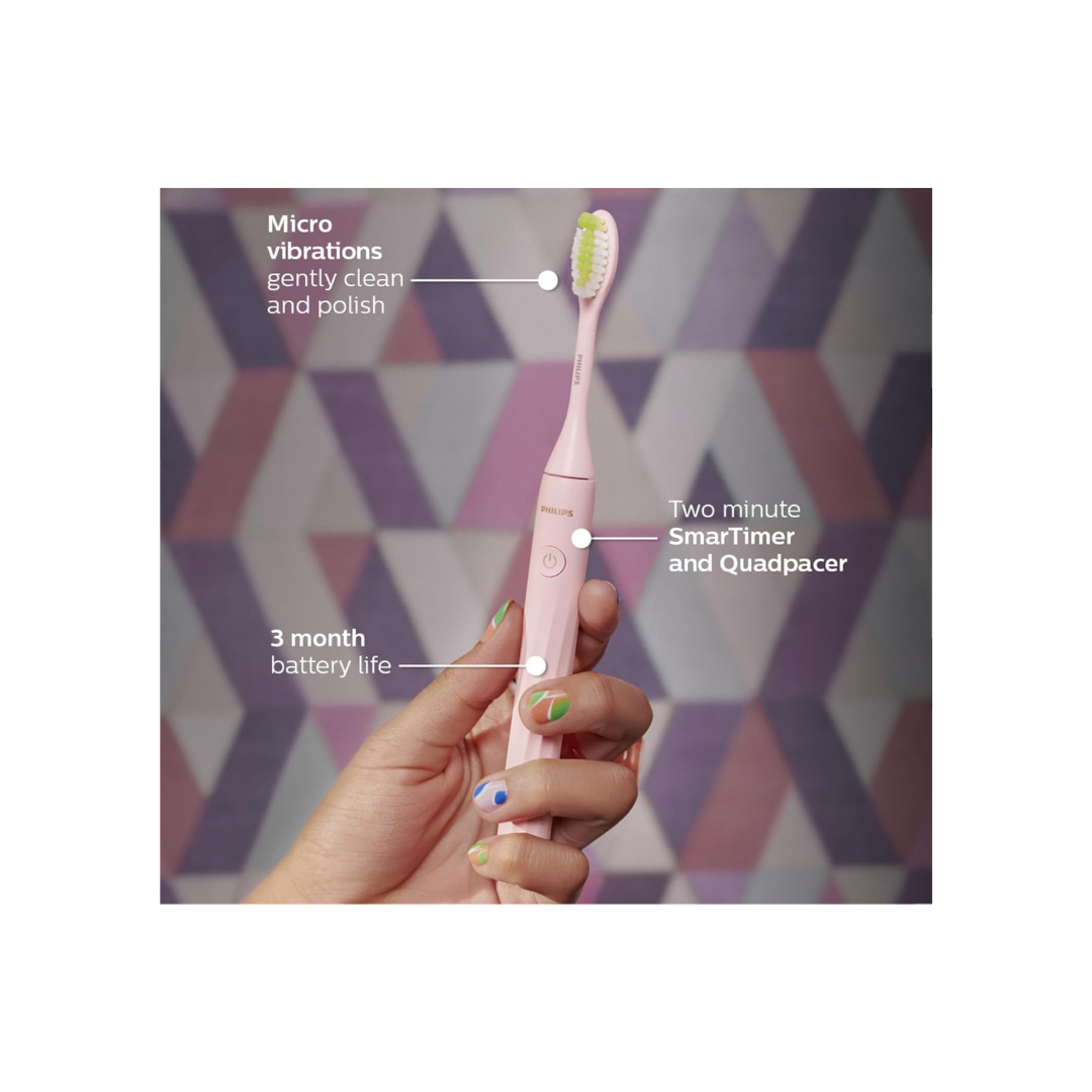 Philips One by Sonicare Battery Toothbrush, Pink, HY1100/06