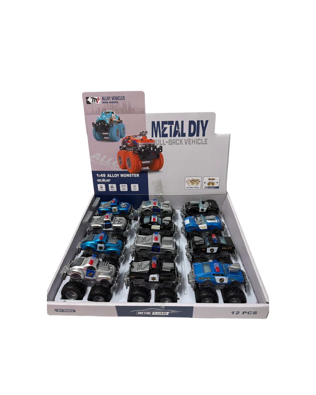 Police Vehicle Pull Back Toy for Kids 1 Piece