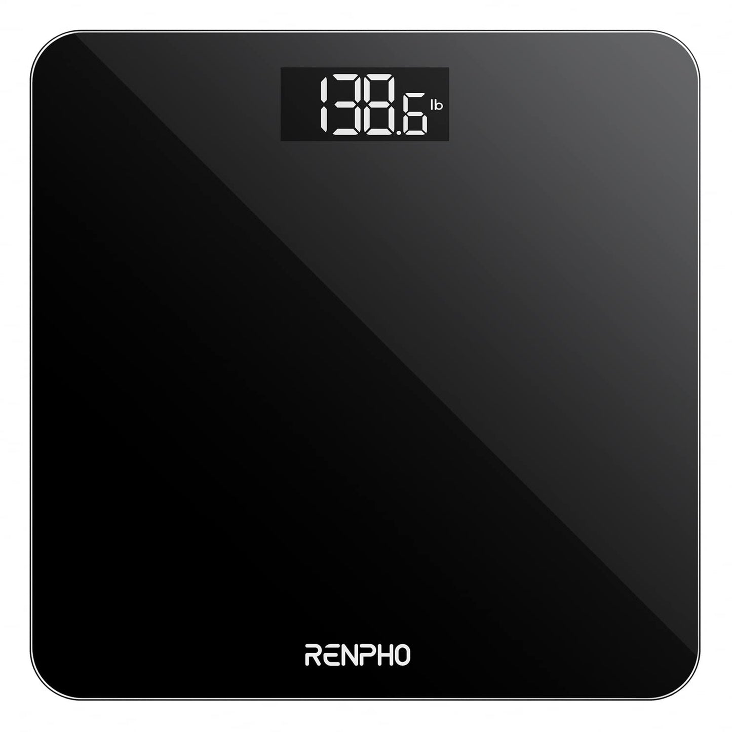 RENPHO Digital Body Weight Bathroom Scale, Highly Accurate Core 1S Scale for Body Weight with Lighted LED Display, Large Rounded Corner Design, 400 lb, Size:10.2'' x 10.2'