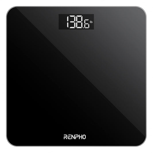 RENPHO Digital Body Weight Bathroom Scale, Highly Accurate Core 1S Scale for Body Weight with Lighted LED Display, Large Rounded Corner Design, 400 lb, Size:10.2'' x 10.2'