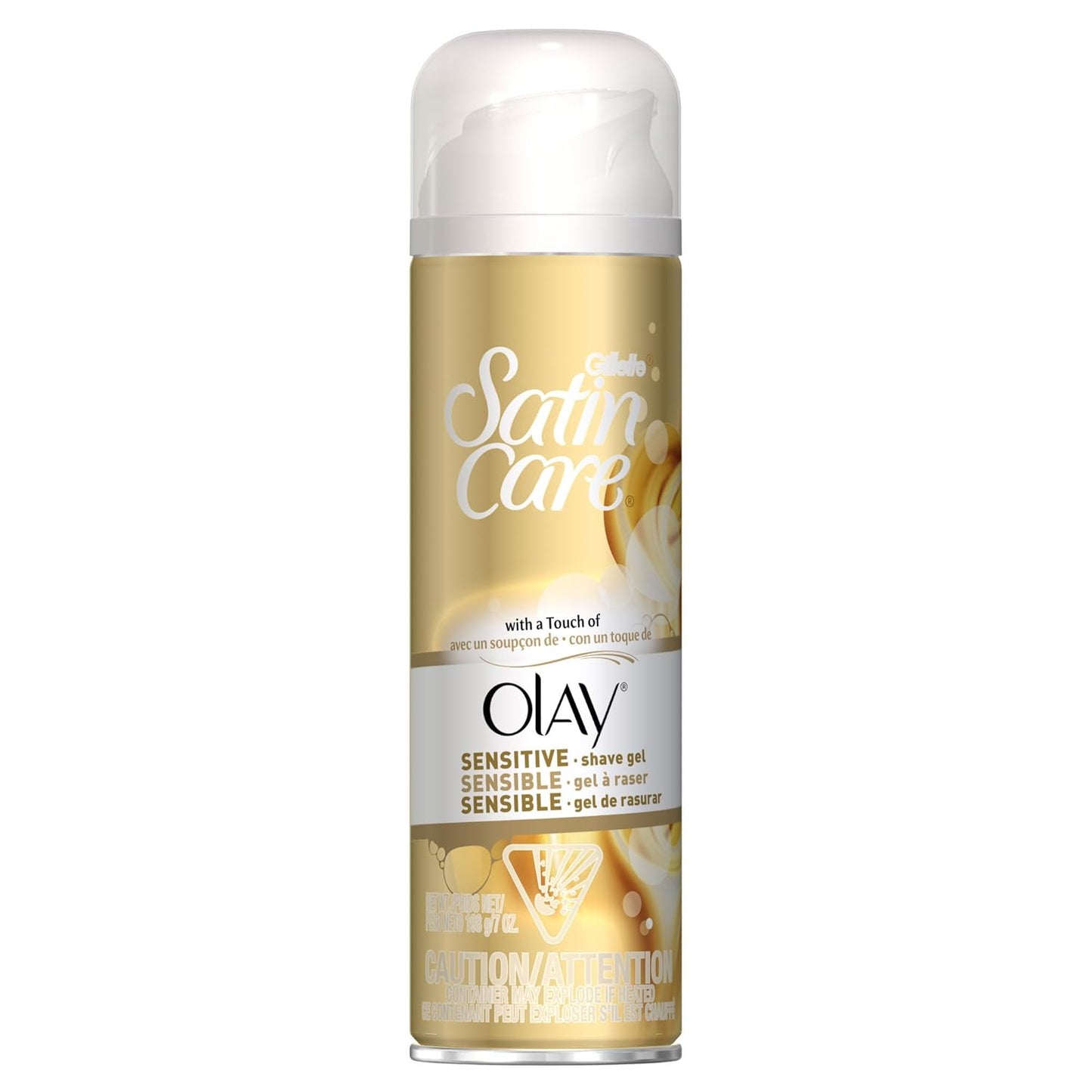 Gillette Satin Care with A Touch of Olay Shave Gel for Women, 7 oz