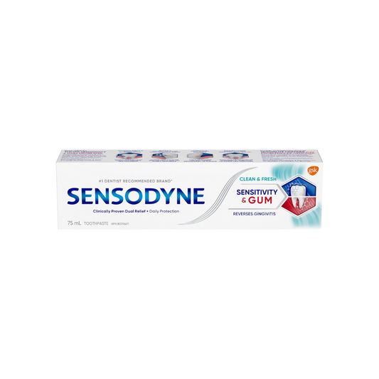 Sensodyne Sensitivity & Gum Toothpaste, Clean & Fresh, 75ml (Packaging May Vary)