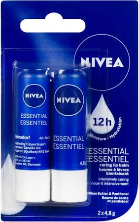 Nivea Lip Care Essential Duo Pack 4.8g ea