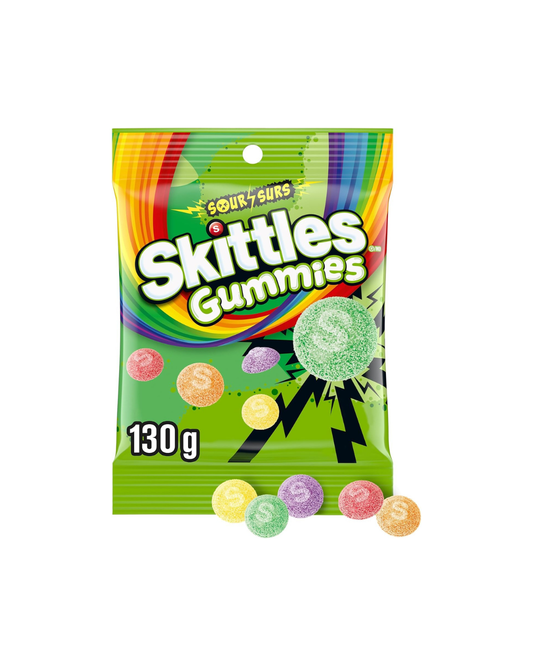 SKITTLES Sour Gummies Chewy Candy, 130g
