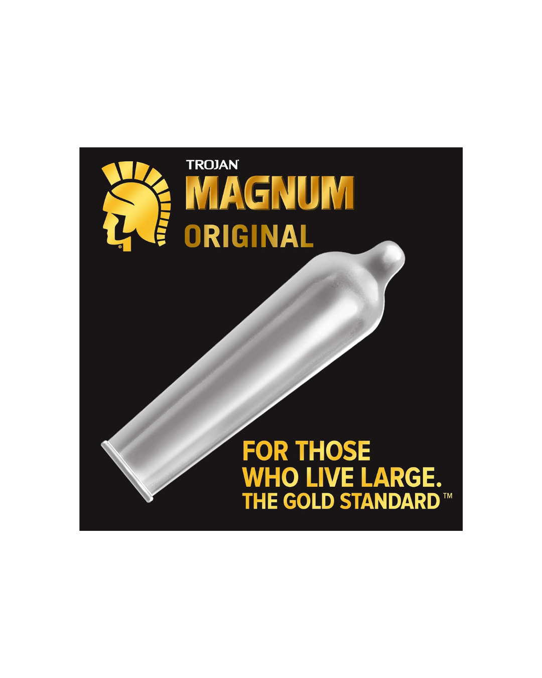 TROJAN Magnum Original Lubricated Latex Condoms, 3 Count, Silky Smooth Lubricant for Extra Comfort, Larger than Standard Size, Special Reservoir Tip for Added Safety