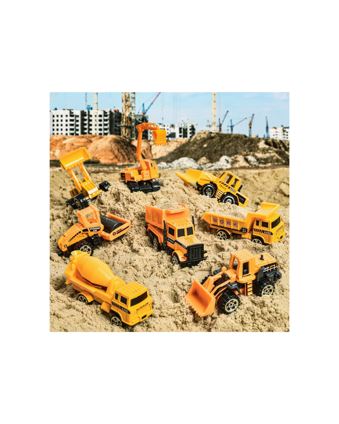 12 in 1 Construction Truck Toys Set for Toddlers, Carrier Truck with 12 Mini Cars for Kids,Transport Trucks Toy Age 3-7