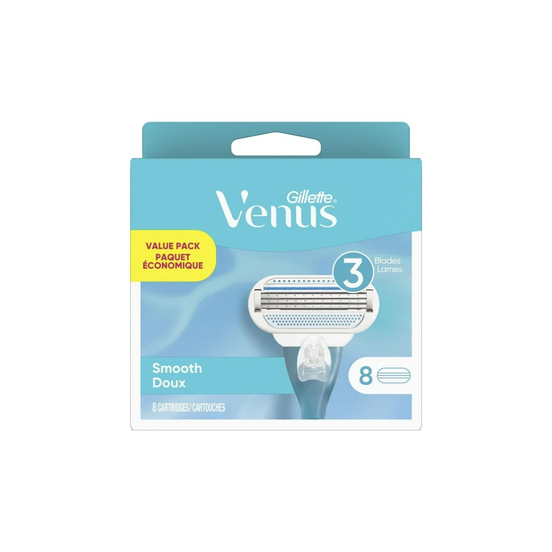 Gillette Venus Smooth Women's Razor Blade Refills, 8 Refills