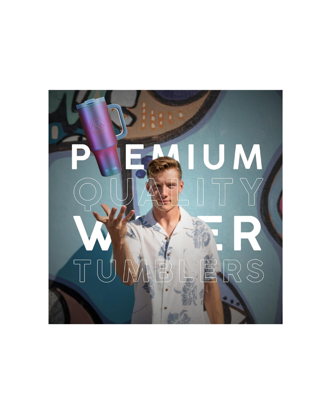 Tumbler with Handle and Straw | Leakproof Tumbler with Straw Insulated Travel Mug Fits Cupholders | Insulated Cup 40 oz Water Bottle with Straw Stainless Steel Tumbler - Violet