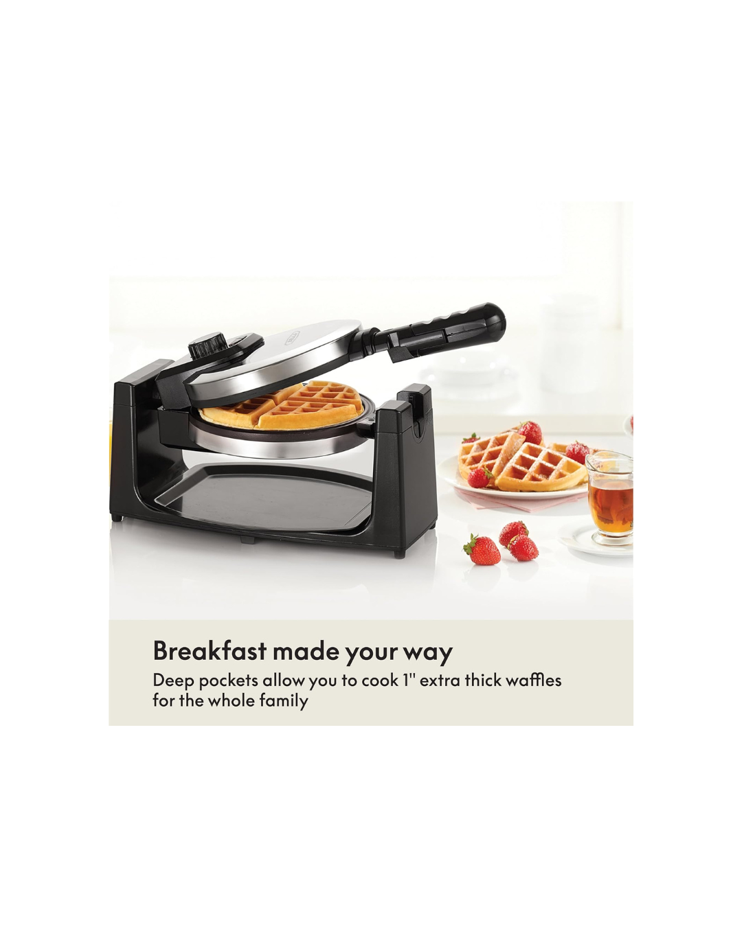Bella Rotating Belgian Waffle Maker with Nonstick Plates, Removable Drip Tray, Adjustable Browning Control and Cool Touch Handles, Stainless Steel