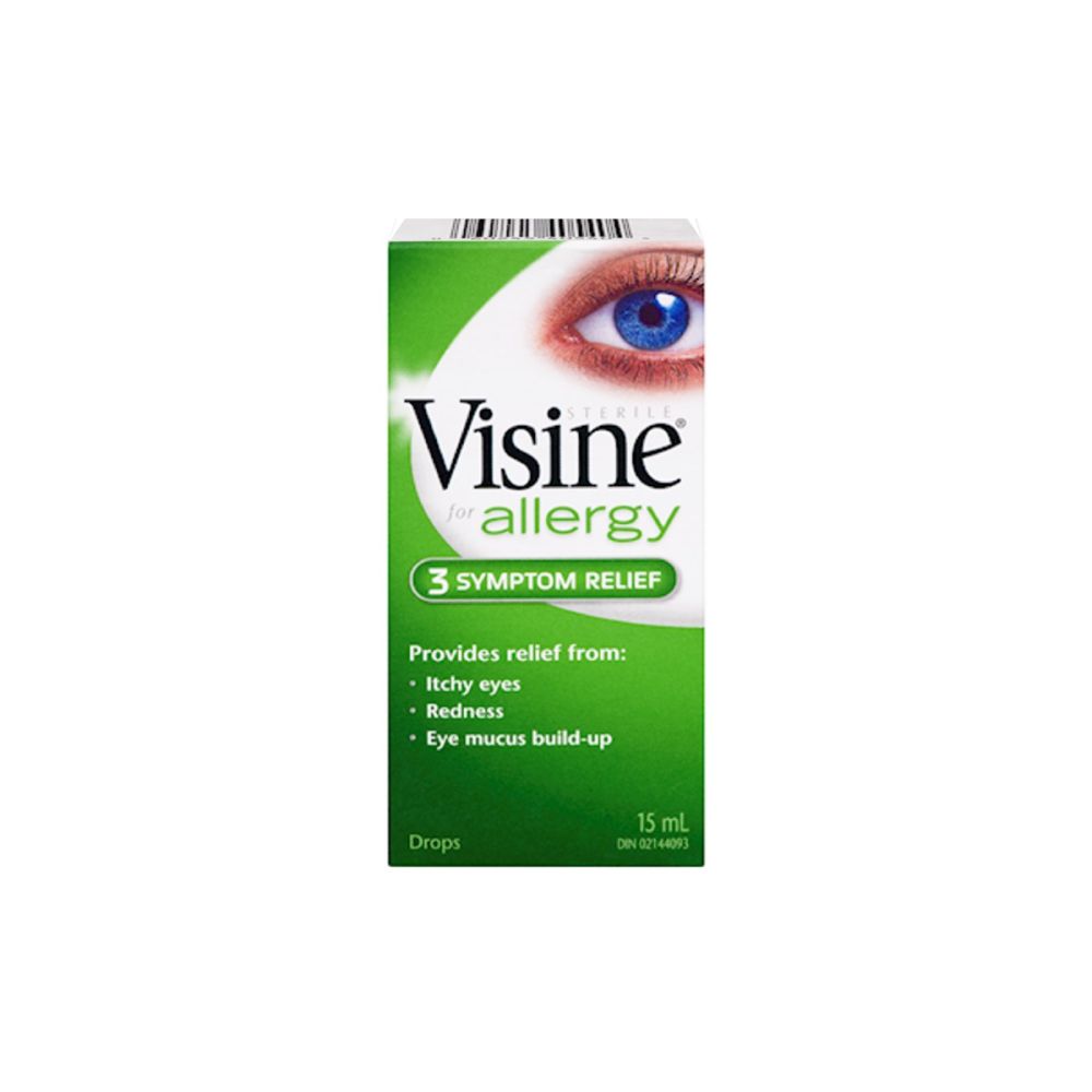 VISINE FOR ALLERGY 3 SYMPTOM RELIEF ( ITCHY EYES, REDNESS, EYE MUCUS BUILD UP)15 ML